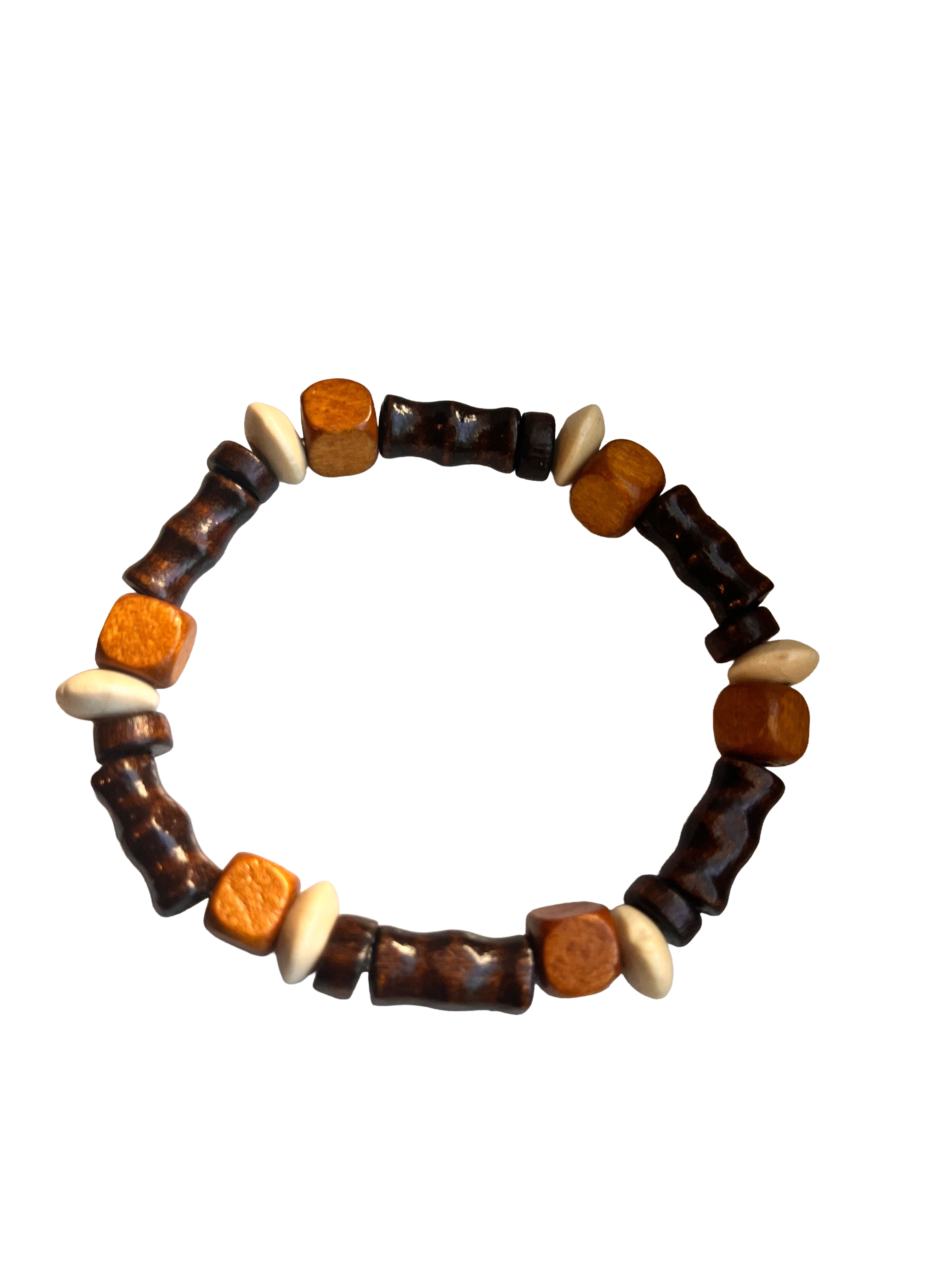 Multicoloured Beaded Wooden Bracelet